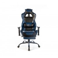 Кресло геймерское АКЛАС Хорнет FR PL RL Синий (PU-черный/cиний)