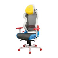 Кресло Dxracer AIR Pro series AIR-D7200-WRB.G (AIR-R1S-WRB.G-B3-NVF) сетка серая, кресло белое с синим, красным и желтым Кресло Dxracer AIR Pro series AIR-D7200-WRB.G (AIR-R1S-WRB.G-B3-NVF) сетка серая, кресло белое с синим, красным и желтым
