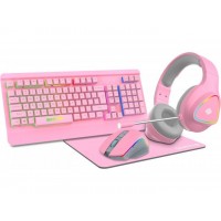 Комплект проводной GamePro Pink 4 в 1 USB (GS1863)