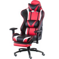 Кресло геймерское Special4You ExtremeRace black/red с подставкой для ног