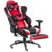Кресло геймерское Special4You ExtremeRace black/red/white with footrest