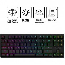 Клавиатура оптическая HATOR Rockfall EVO TKL Kailh Optical ENG/UKR/RUS (HTK-630) Black